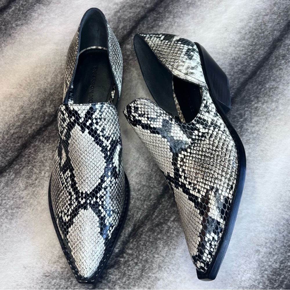 Sigerson Morrison Tabitha Snakeskin Print Cutout Bootie Boots